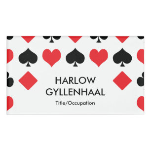 Card Suits Casino Name Tag