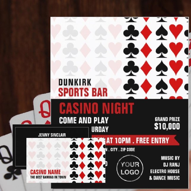 Card Suits, Casino Night, Gaming Industry Flyer (Creator Uploaded)