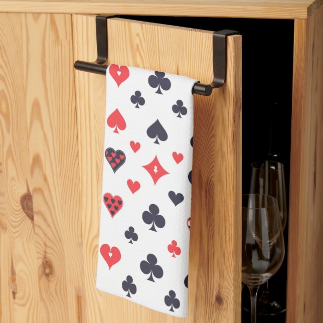 Card Suits Kitchen Towel  (Thirds Fold)