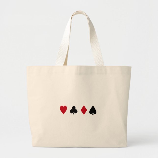 Card Suits Large Tote Bag (Front)