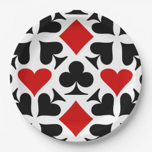 Card Suits Pattern Paper Plate