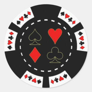 Card Suits Poker Chip Classic Round Sticker