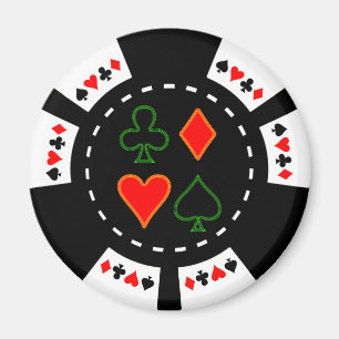 CARD SUITS POKER CHIP MAGNET