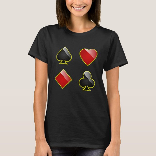 Card Suits Spades Hearts Clubs Diamonds for All Ca T-Shirt (Front)
