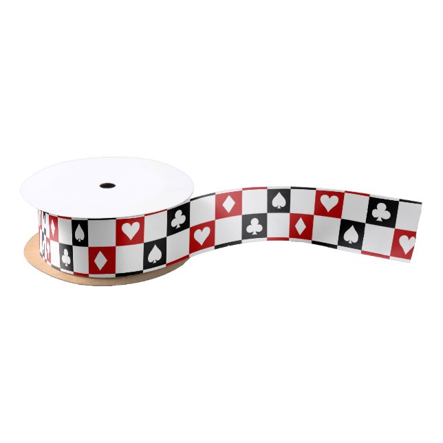 Card suti Gambling pattern party ribbon Satin Ribbon (Spool)