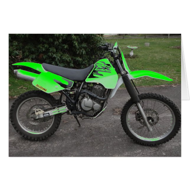 Card Suzuki Green DS Dirt Bike (Front Horizontal)