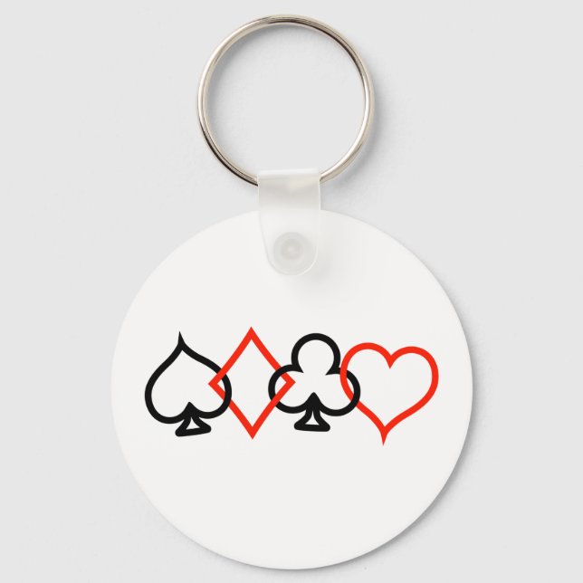Card Symbols Intertwined Key Ring (Front)