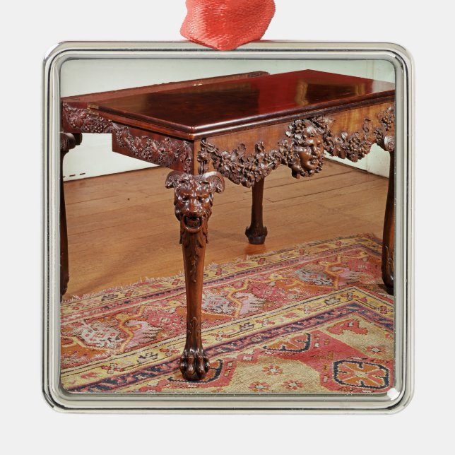 Card table, c.1740 metal tree decoration (Front)