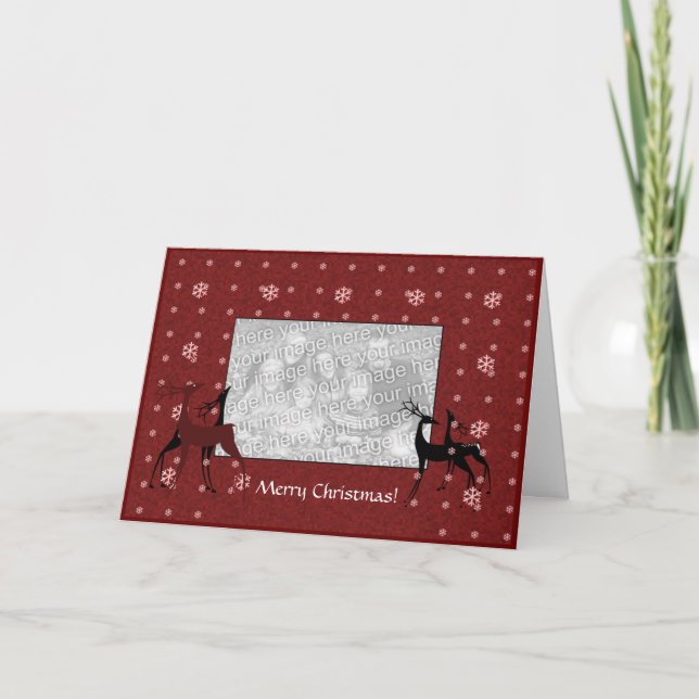 Card Template - Christmas Reindeers (Front)