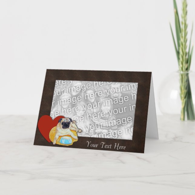 Card Template - I Love Pugs  (Front)