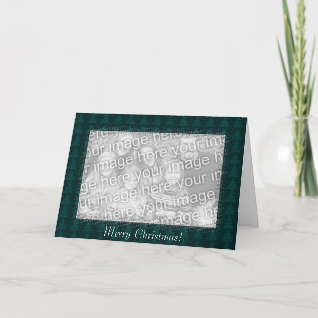 Card Template - Mosaic Christmas Tree Border (Front)