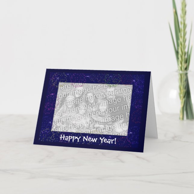 Card Template - New Year Fireworks (Front)