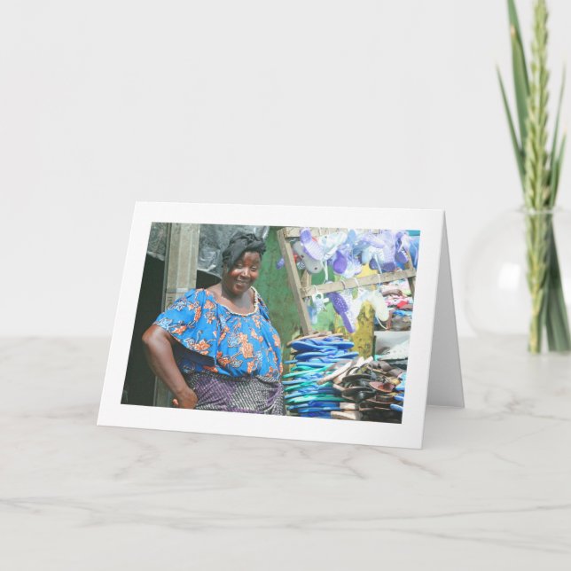 Card, "The Abidjan Shoe Lady" Card (Front)