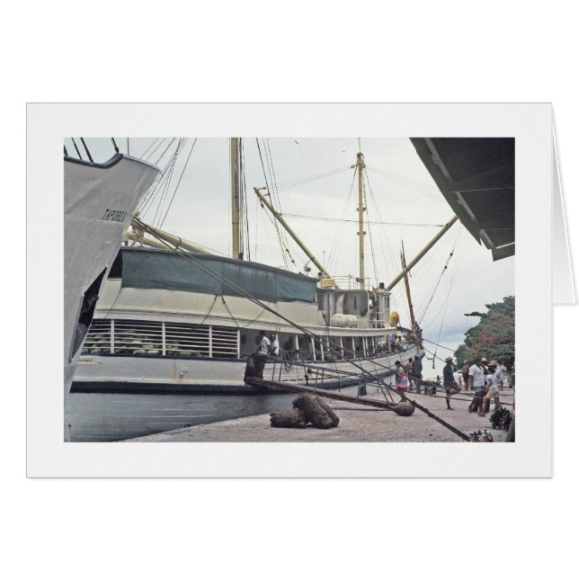 Card, the Dock at Huahine, French Polynesia (Front Horizontal)