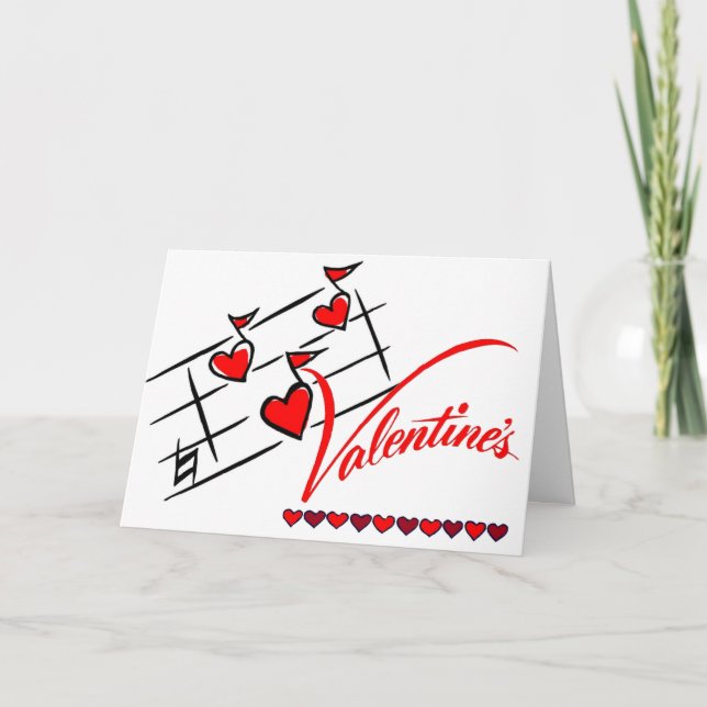 Card-Valentines Music Add own words Holiday Card (Front)
