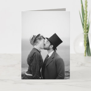 Card—Victorian, kiss, love poem Card