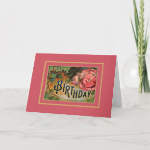 Card Vintage Happy Birthday Greetings