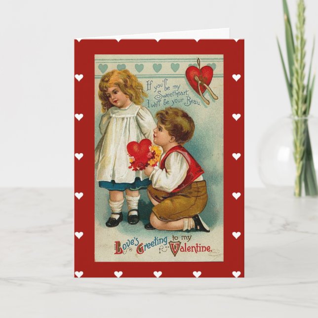 Card-Vintage Valentine's Day Card for Sweetheart (Front)