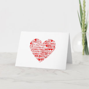 Card We Love Christmas Holidays Red Heart