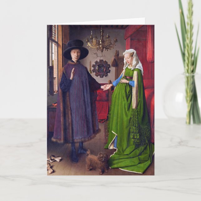 Card: Wedding Portrait by Jan Van Eyck Holiday Card (Front)