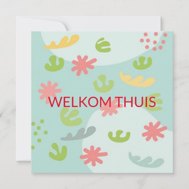 card welcome home abstract flower (Front)