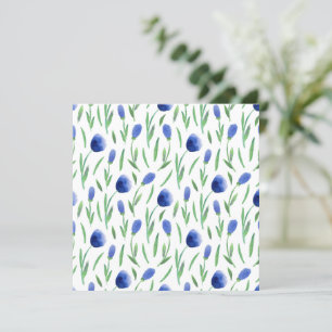 Card / Wind Card: Blue Flowers