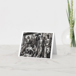 card with an alien on it