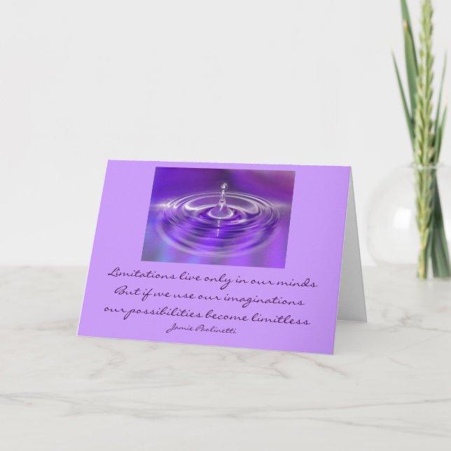 Card with quote - Purple Water Drop (Front)
