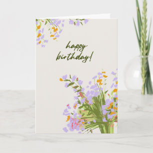 Card with stocks & other flowers birthday Card