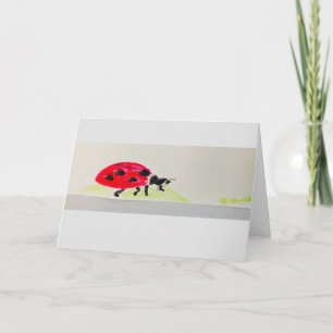 Card with watercolor of Giant Ladybug!