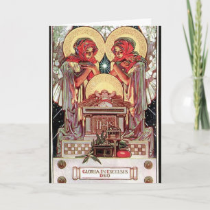 Card with Xmas illustration by J.C. Leyendecker