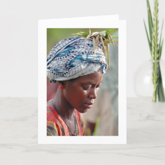 Card, "Young Woman Picking Rice" Card
