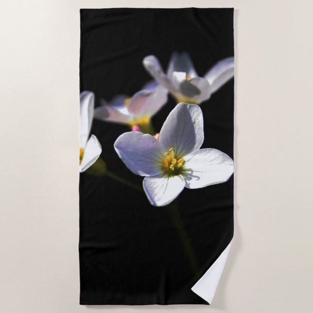 Cardamine Pratensis Flowers btcnm Beach Towel (Front)