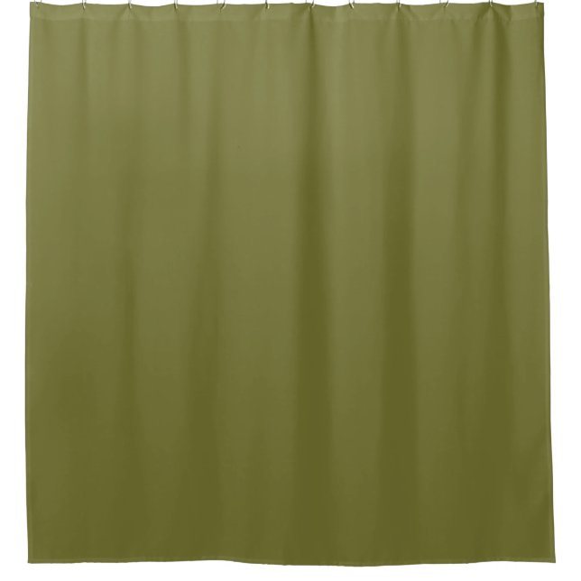Cardamom Seed Green Solid Colour Print, Earthy Shower Curtain (Front)