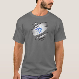 Cardano ADA Torn Image w/ Logo Reveal Underneath T-Shirt