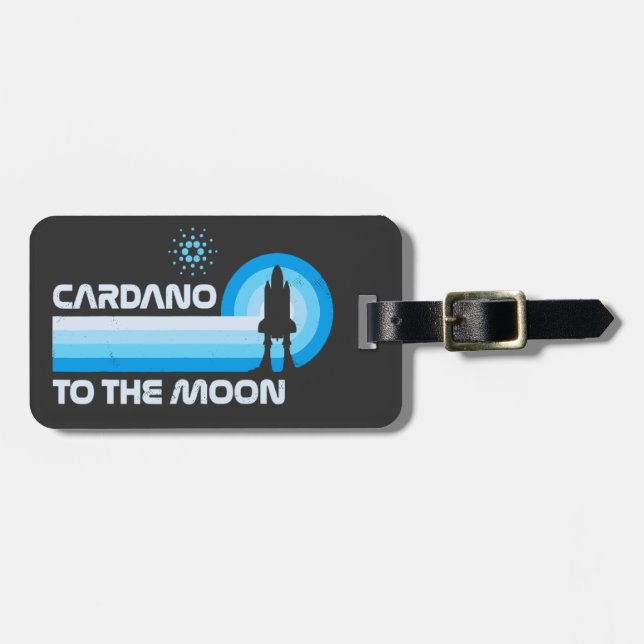CARDANO-TO THE MOON  LUGGAGE TAG (Front Horizontal)