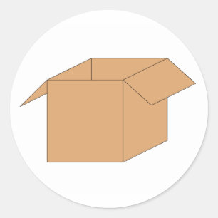 Cardboard Box Classic Round Sticker
