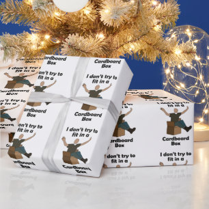 Cardboard Box Not Trying To Fit In Farewell Party Wrapping Paper