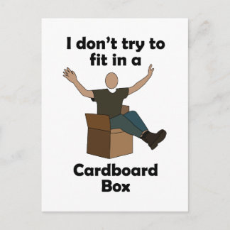 Cardboard Box Not Trying To Fit In Farewell Postcard