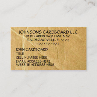 Cardboard Company Business Card