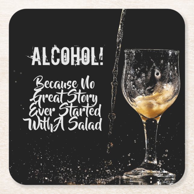 Cardboard Drink Coaster Profound Drinking Quotes (Front)