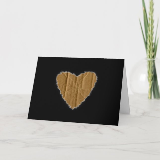 Cardboard Heart Valentine Love Romance Holiday Card (Front)