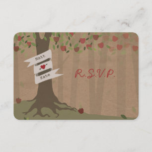 Cardboard Inpsired Apple Orchard Wedding RSVP Card