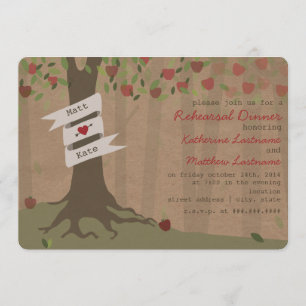 Cardboard Inspired Apple Orchard Rehearsal Dinner Invitation