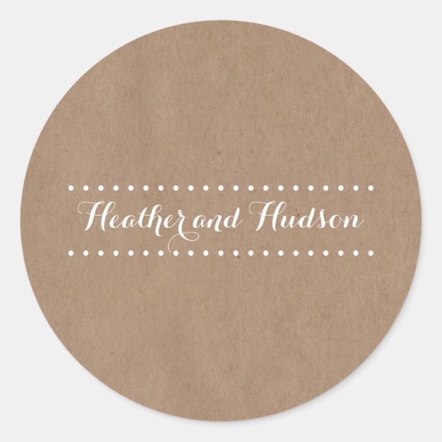 Cardboard Inspired Wedding Sticker (Front)