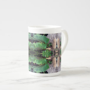 Cardboard Palm Pattern Bone China Mug