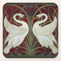 Cardboard paper drink coaster art nouveau style