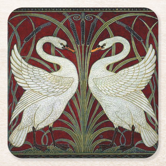 Cardboard paper drink coaster art nouveau style (Front)