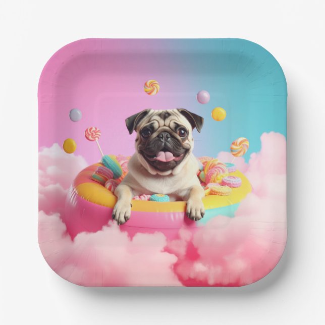 cardboard plate with sweet and funny dog (Front)