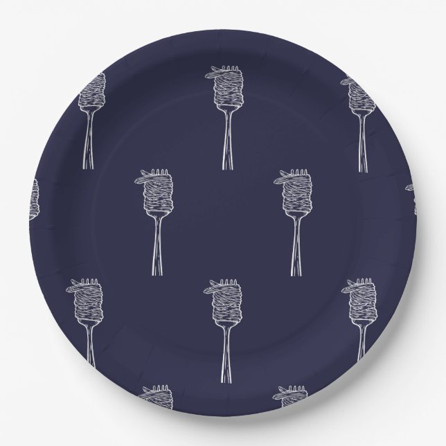 Cardboard plates "Pasta Lover" - Spaghetti pattern (Front)